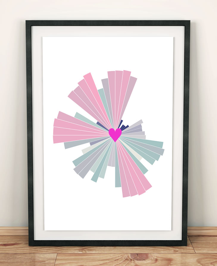 Photo of a radial sound wave with a heart inside